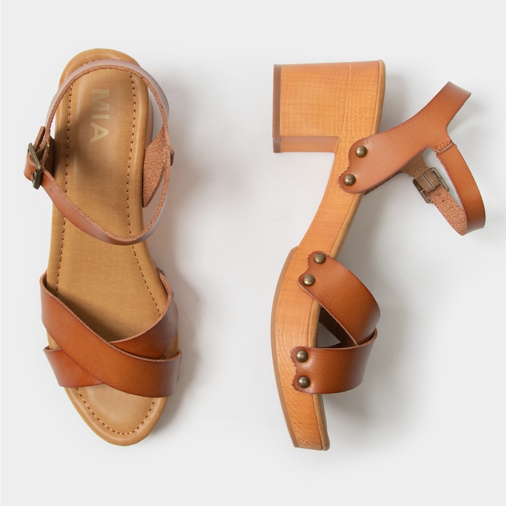 MIA Faux Leather Strap Sandals
